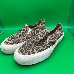Vans Women’s Asher Deluxe Cheetah Print Slip On Skate Shoes Sneakers Size 7.5 US